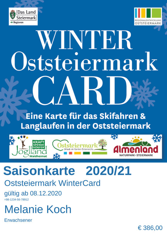 WinterCard Oststeiermark- Saisonkarte